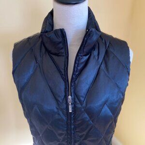 LANDS' END, like new, black down quilted in/outdoor zip-up vest.